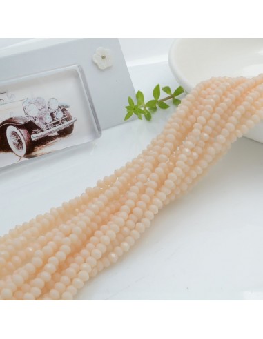 Filo di Mezzi Cristalli Crema Rondelle 2x3mm Sfaccettati Briolette 170pz GDO | Gioie d'Oriente
