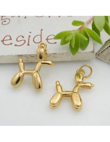 Ciondolo barboncino in ottone oro 18x13.5 mm 1pz Gioie d'Oriente