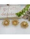 Copri perla fiore in ottone base oro 15mm 1pz Gioie d'Oriente
