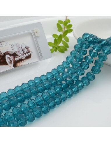 Filo di Mezzi Cristalli cinesi Verde Acqua rondelle cipollotti 6x8mm sfaccettati briolette 65-70pz GDO | Gioie d'Oriente