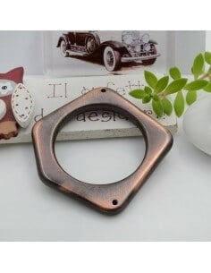 Inframezzo esagonale in Argentone rame 56 x 54 mm 1pz Gioie d'Oriente