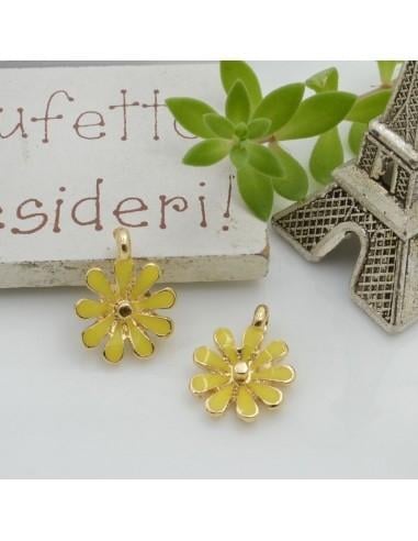 Ciondolo Fiore Margherita smaltata...