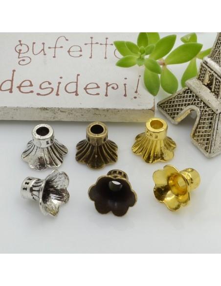 Copri perla campanula in metallo colori varianti 10x8mm Gioie d'Oriente