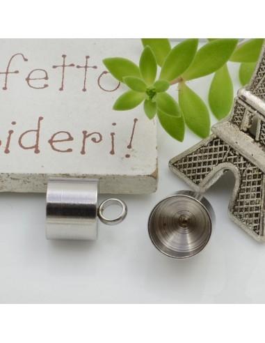 Capicorda Acciaio Tondo con Asola Foro 5- Interno 7.5 mm 4pz Gioie d'Oriente