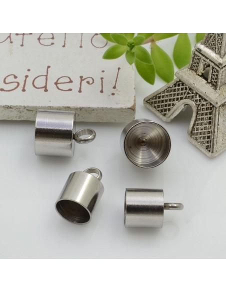Capicorda Acciaio Tondo con Asola Foro 5- Interno 7.5 mm 4pz Gioie d'Oriente