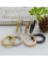 Mini Cerchietti tondi chiusi in ottone con strass 14mm 1 paio | GDO