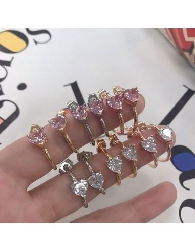 Orecchini a cerchio con Punto luce a forma di Cuore 22mm 1 paio | GDO