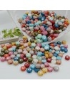 Perline lettere color argento di plastica colorata 4x7mm 400pz bigiotteria GDO | Gioie d'Oriente
