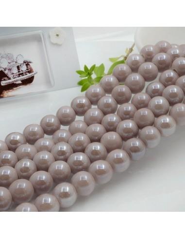 Filo di perle rotonde in ceramica smaltata 8 mm 47pz Gioie d'Oriente