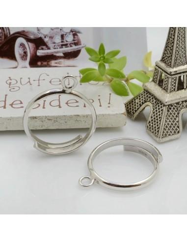 Base anello regolabile argento 925 con anellina 4 mm saldata GDO