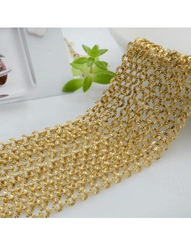 Catena ovale diamantata 3mm in acciaio oro e argento | GDO