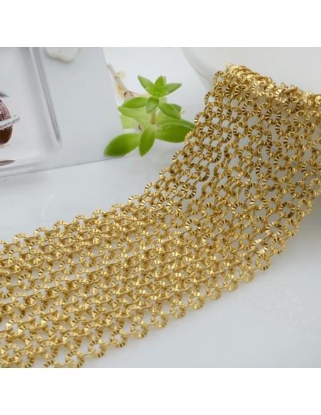 Catena ovale diamantata 3mm in acciaio oro e argento | GDO