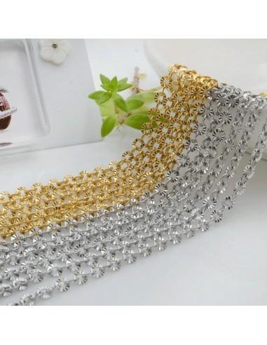 Catena ovale diamantata 3mm in acciaio oro e argento | GDO