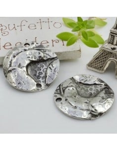 Connettore tondo con design in rilievo in zama 25.5 mm 2pz Gioie d'Oriente 2