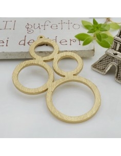 Ciondolo con cerchi tondi in zama oro 56x36 mm 1pz Gioie d'Oriente