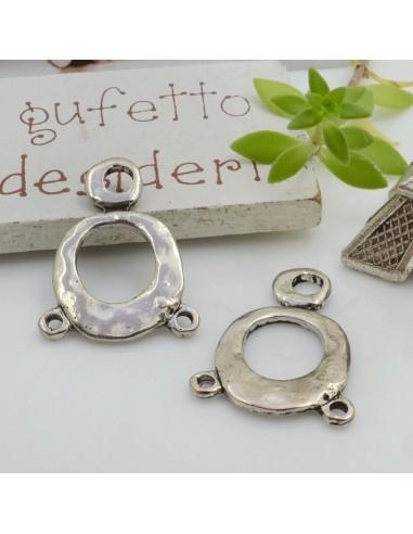 Ciondolo Pendente in zama argento rodiato 25x19 mm 4pz Gioie d'Oriente