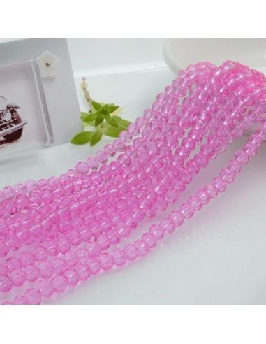 Filo di Mezzi Cristalli Fucsia Trasparente Rondelle 3x4mm Sfaccettati Briolette 125 a 145pz GDO | Gioie d'Oriente