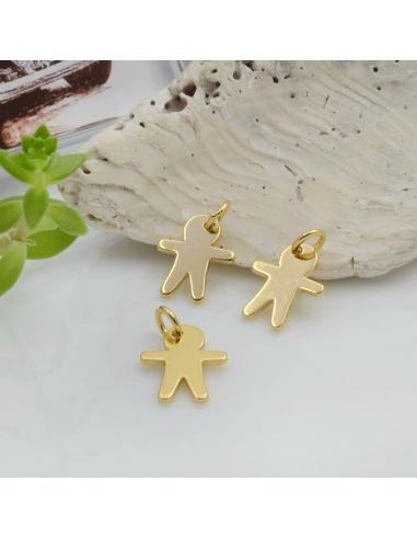 Ciondolo charm bimbo in argento 925 rodiato 10 x 8 mm 1pz Gioie d'Oriente