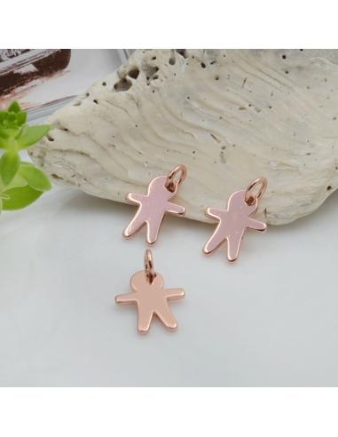 Ciondolo charm bimbo in argento 925 rodiato 10 x 8 mm 1pz Gioie d'Oriente