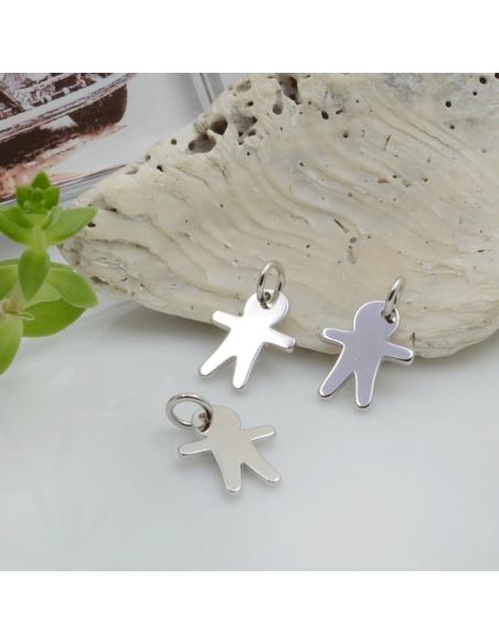 Ciondolo charm bimbo in argento 925 rodiato 10 x 8 mm 1pz Gioie d'Oriente