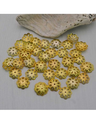 Copri perline fiore in metallo 7mm 70pz Gioie d'Oriente