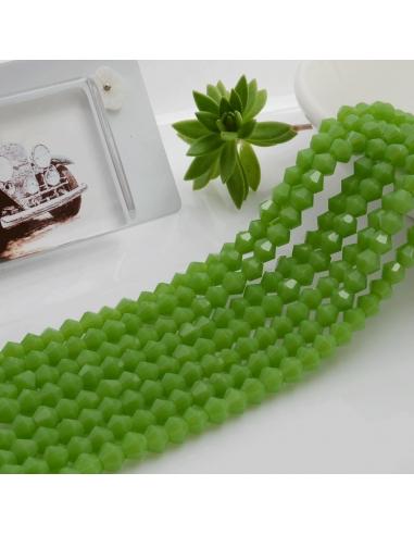 Filo di Cristalli Bicono sfaccettati Verde mela di 4.5mm circa 110pz | GDO