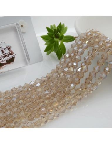 Filo di Cristalli Bicono sfaccettati Champagne scuro AB di 4.5mm circa 110pz | GDO