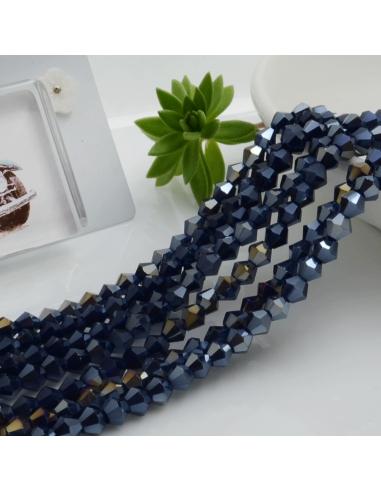 Filo di Cristalli Bicono sfaccettati Blu petrolio AB di 4.5mm circa 110pz | GDO