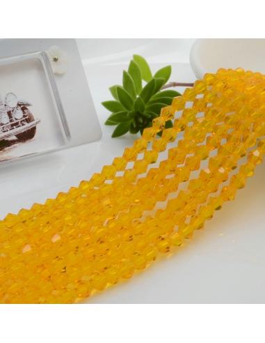 Filo di Cristalli Bicono sfaccettati Ocra trasparente di 4.5mm circa 110pz | GDO