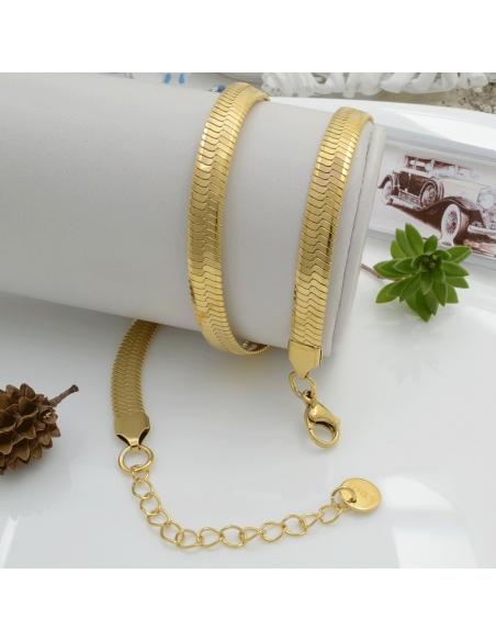 Collana Snake in acciaio 40cm con prolunga 6cm spessore 6mm GDO