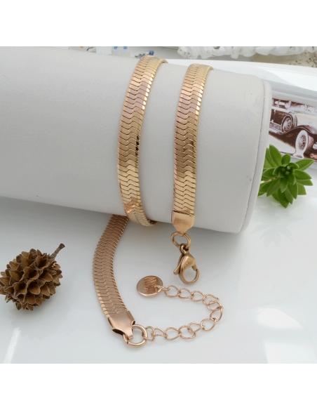 Collana Snake in acciaio 40cm con prolunga 6cm spessore 6mm colore ORO GDO