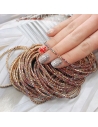 Bracciale Tennis sottile elasticizzato con strass bordeaux AB 2mm colore oro chiaro 1pz  DGO