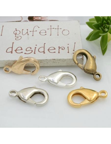 Moschettoni in ottone 19 x 11 mm 2pz Gioie d'Oriente