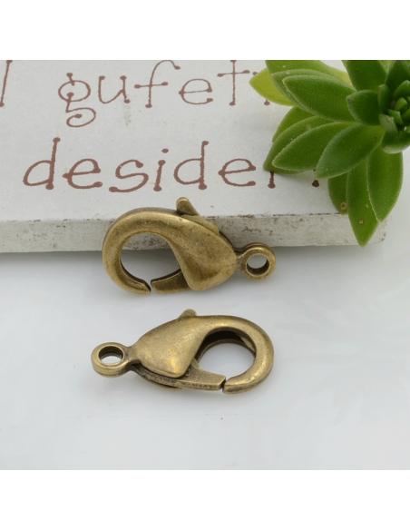 Moschettoni in ottone 19 x 11 mm 2pz Gioie d'Oriente