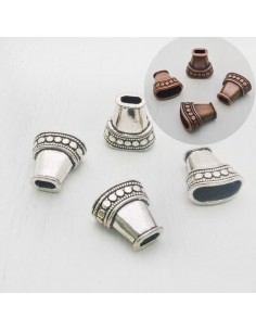 Terminale per cordoncini copri nodo in metallo colori varianti 16 x 6 mm 4pz Gioie d'Oriente 2