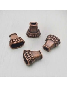 Terminale per cordoncini copri nodo in metallo colori varianti 16 x 6 mm 4pz Gioie d'Oriente