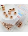 Set 200 distanziatori palline lisce, acciaio oro rosa, 3mm e 4mm, marchio GDO