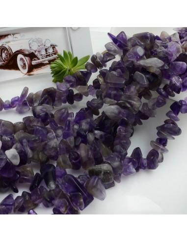 Perline chips ametista naturale, 5x9mm, filo da 90cm con circa 200 pezzi, marchio Gioie d'Oriente