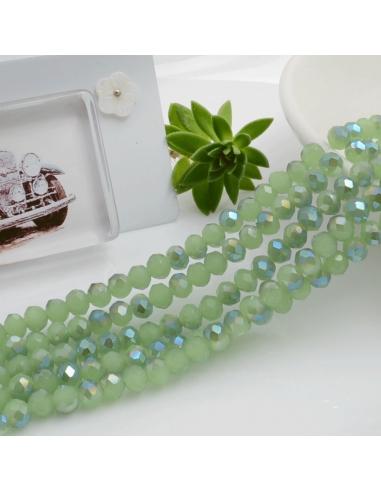 Filo di Mezzi Cristalli Verde Giada Azzurro Rondelle 3x4mm Sfaccettati Briolette 125 a 145pz GDO | Gioie d'Oriente