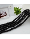 Filo di Mezzi Cristalli Nero Rondelle 3x4mm Sfaccettati Briolette 125 a 145pz GDO | Gioie d'Oriente