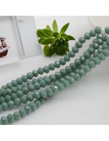 Filo di Mezzi Cristalli Verde Tiffany Chiaro Rondelle 3x4mm Sfaccettati Briolette 125 a 145pz GDO | Gioie d'Oriente