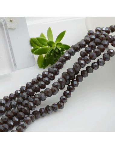 Filo di Mezzi Cristalli colore Cammello Scuro Rondelle 3x4mm Sfaccettati Briolette 125 a 145pz GDO | Gioie d'Oriente