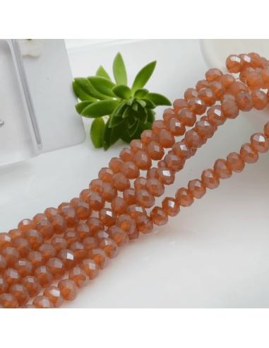 Filo di Mezzi Cristalli Salmone Rondelle 3x4mm Sfaccettati Briolette 125 a 145pz GDO | Gioie d'Oriente