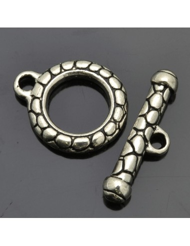 Chiusure T Bar Tonda Argento antico  bigiotteria  collana  bracciale  1 pz/ 2 pz / 6 pz
