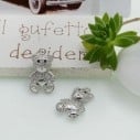 Ciondolo orsetto in ottone con strass colorati 17x11mm 1pz Gioie d'Oriente