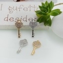 Ciondolo chiave cuore in ottone con zirconi 16x7mm 1pz Gioie d'Oriente