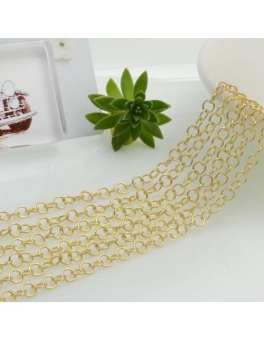 Catena in Argento 925% Oro con Anelle tonde lisce saldate 3.3mm | GDO