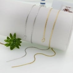 Base collana cobra sottile di 0.8mm in acciaio con ago chiodino e anellino | GDO