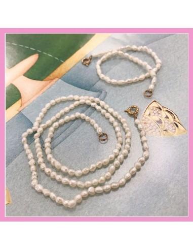 Collana e bracciale con perle di fiume naturali | GDO