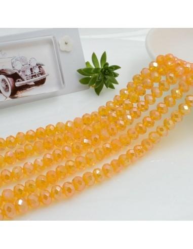 Filo di Mezzi Cristalli Arancione Chiaro AB Rondelle Cipollotti 4.5x6mm Sfaccettati Briolette circa 90pz GDO | Gioie d'Oriente